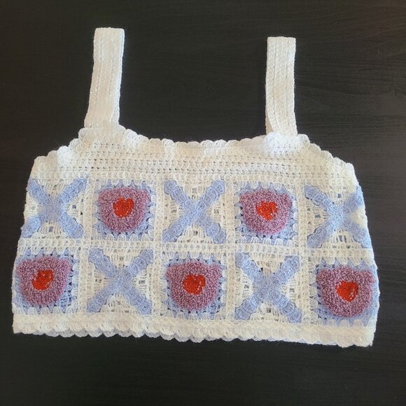 Adora Granny Square Crochet Halter Top NWOT size S/M Boho Hippie Beachy - Picture 1 of 6